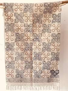 Checkered block printed rug 2*3