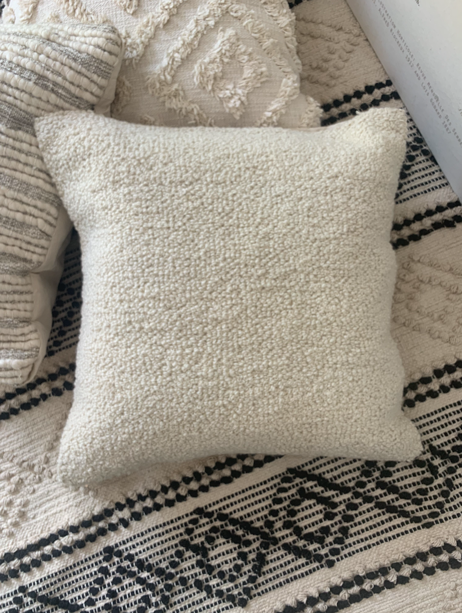 Ecru textured cushion cover