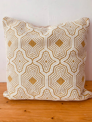 Moroccan tile  design textured yellow cushion cover  45*45 cms