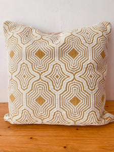 Moroccan tile  design textured yellow cushion cover  45*45 cms