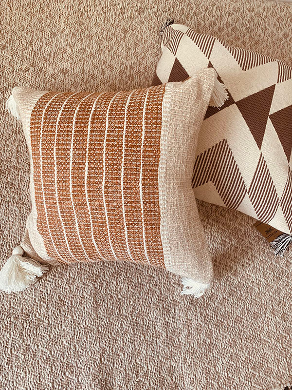 Textured brown stripe cushion cover 45 *45