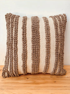 Ecru Biscuit Textured loop & bobbles cushion cover  45*45