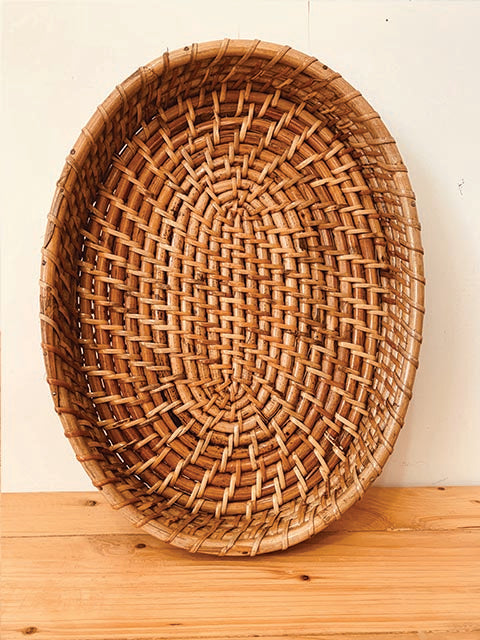 Oval Cane rattan tray Set of 3