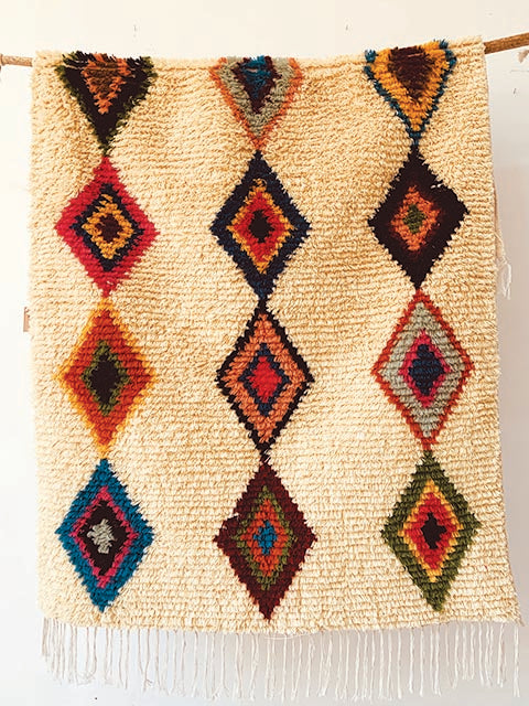 Diamond Stripe textured cotton wool rug 4x6 ft/120*180 cm