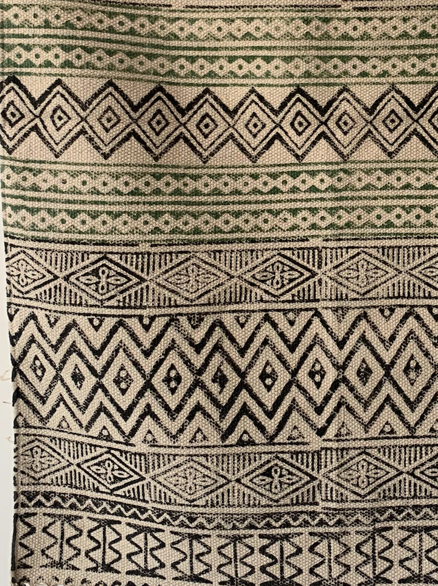 Argyle stripe with hints of green printed rug 2ft 3"x3ft 3" ft/68*99 cm