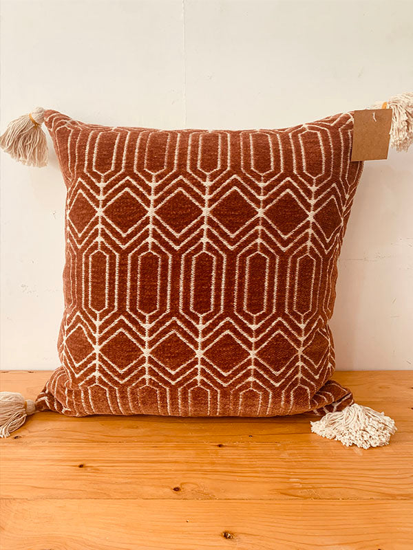 Textured brown geometric cushion cover 50 *50