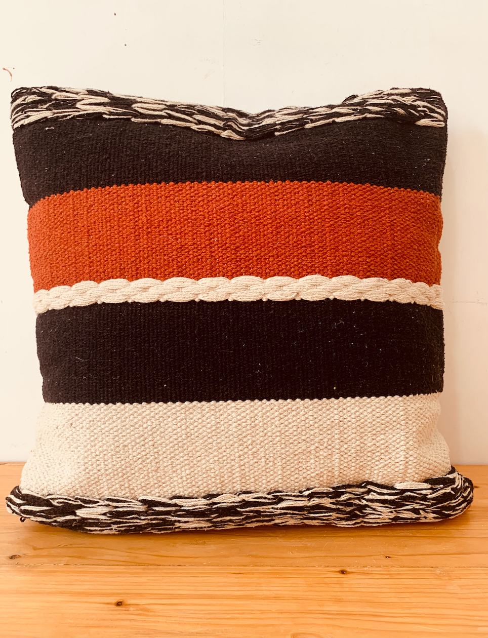 Red black textured stripe cushion cover  45*45