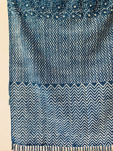 Indigo printed Cotton rug 5x8 ft/ 152 * 243 cm
