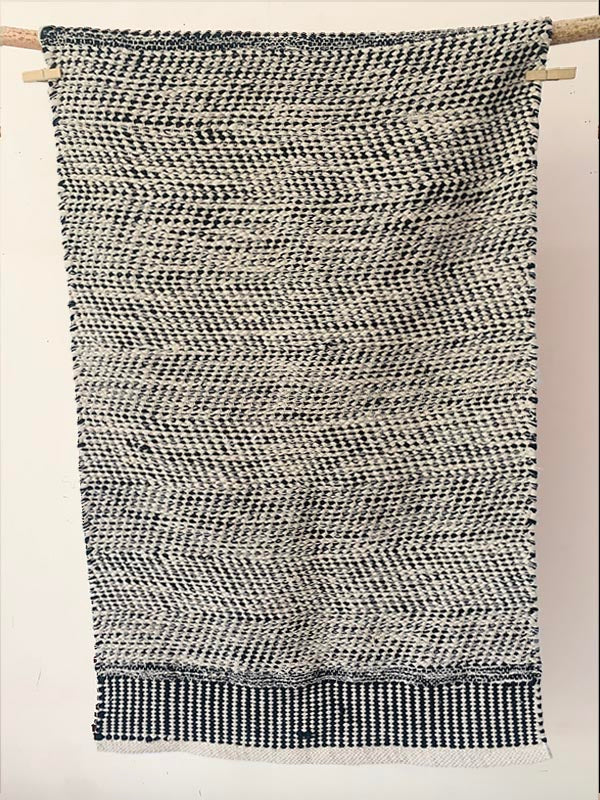 Stripe melange pattern woven Cotton rug 2.5 *6 ft / 76 * 182 cm