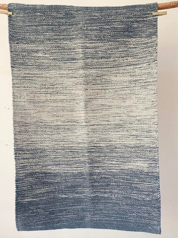 Ombre grey pattern woven Cotton rug 2.5 *6 ft / 76 * 182 cm
