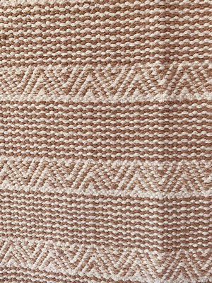 Ecru chevron stripe pattern woven Cotton rug  2 x 4 feet / 60 * 122 cm