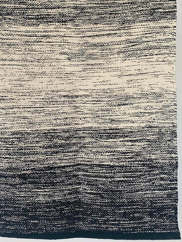 Ombre black pattern woven Cotton rug
